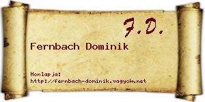 Fernbach Dominik névjegykártya